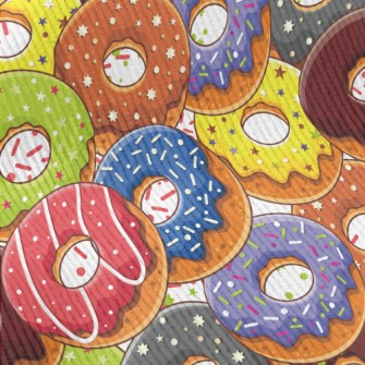 Assorted Frosted Donuts Standard Corduroy