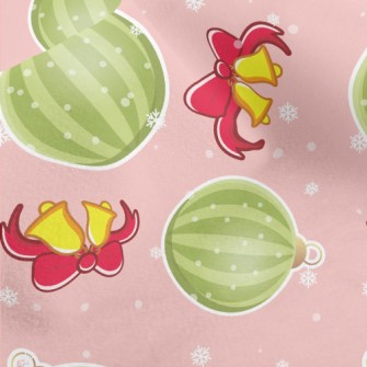 Bells And Christmas Balls Micro Fleece