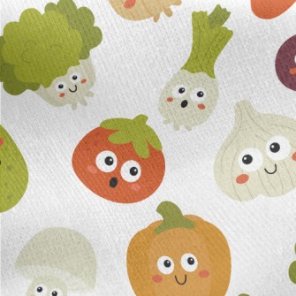 Cute Vegetables With Big Eyes Jersey Backed Fleece