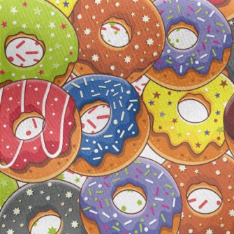 Assorted Frosted Donuts Jersey Backed Fleece