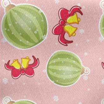 Bells And Christmas Balls Jersey Backed Fleece