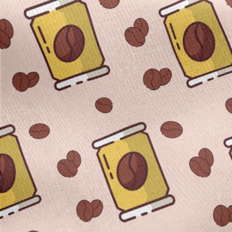Cute Coffee Bean Can Jersey Backed Fleece