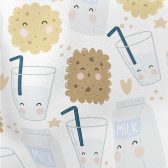 Milk And Handmade Cookies Lightweight Cotton Poplin