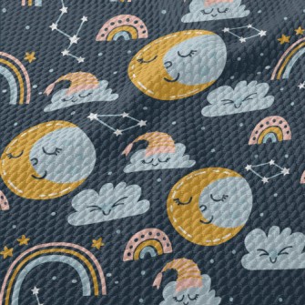 Close Your Eyes Moon Clouds Birdseye Piqué