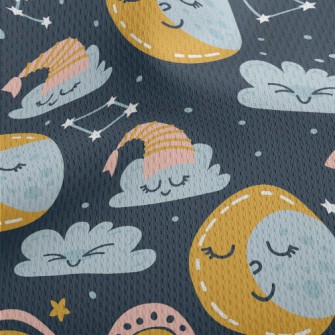 Close Your Eyes Moon Clouds Athletic Mesh Flat Back