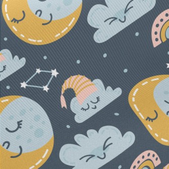 Close Your Eyes Moon Clouds Twill