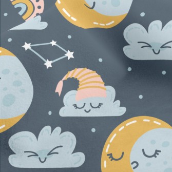 Close Your Eyes Moon Clouds Micro Fleece