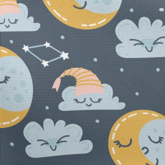 Close Your Eyes Moon Clouds Pongee