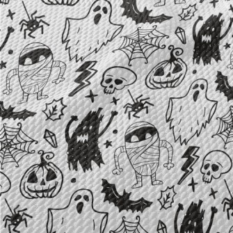 Horror Halloween Ghost Birdseye Piqué