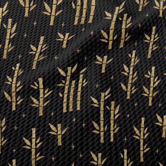 Shiny Golden Bamboo Birdseye Piqué