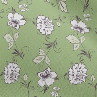 Pretty Flowers And Leaves Chiffon