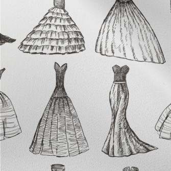 Hand Drawn Sketch Dress Chiffon