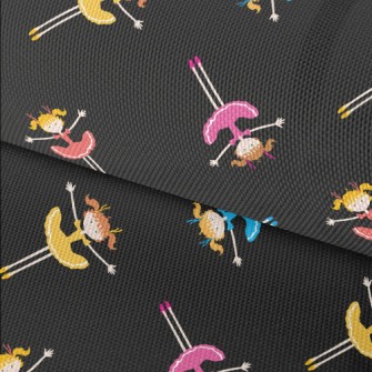 Lively Girl With Twin Ponytail Waterproof Oxford