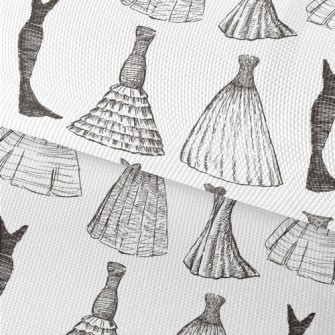Hand Drawn Sketch Dress Waterproof Oxford
