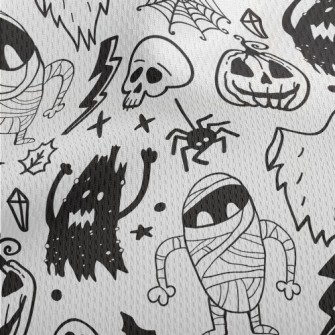 Horror Halloween Ghost Athletic Mesh Flat Back
