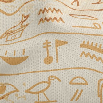 Egyptian Civilization Murals Athletic Mesh Flat Back