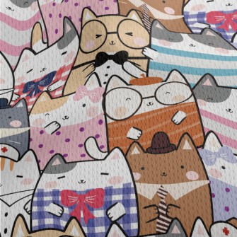 Cute Cartoon Cat Athletic Mesh Flat Back