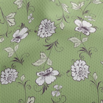 Pretty Flowers And Leaves Athletic Mesh Flat Back