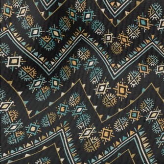 Geometric Patchwork Ethnic Terry
