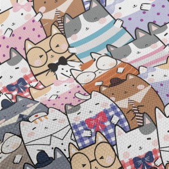 Cute Cartoon Cat Performance Linen