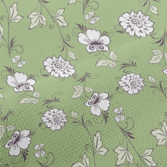 Pretty Flowers And Leaves Performance Linen