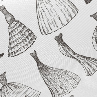Hand Drawn Sketch Dress Twill