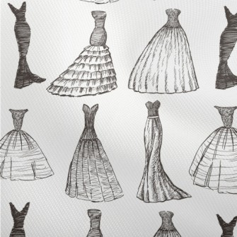 Hand Drawn Sketch Dress Dobby