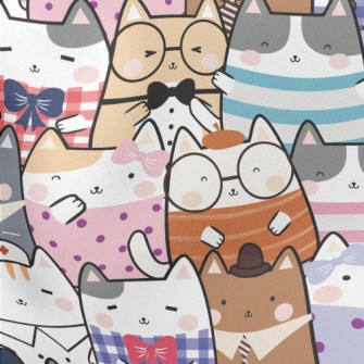 Cute Cartoon Cat Stretch Ponte