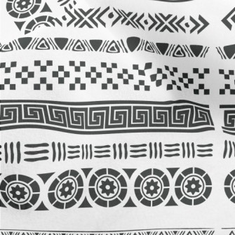 Black And White Geometric Ethn Micro Fleece