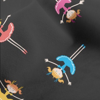 Lively Girl With Twin Ponytail Micro Fleece