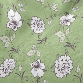 Pretty Flowers And Leaves Minky