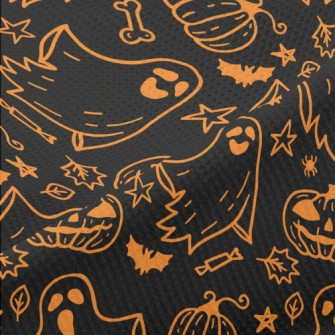 Halloween Ghost Pumpkin Piqué