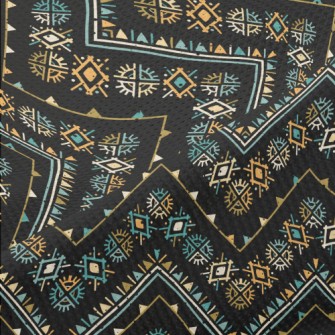 Geometric Patchwork Ethnic Piqué