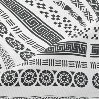 Black And White Geometric Ethn Piqué