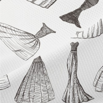 Hand Drawn Sketch Dress Piqué