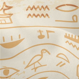 Egyptian Civilization Murals Lightweight Performance Linen