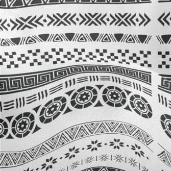 Black And White Geometric Ethn Lightweight Performance Linen