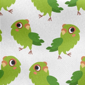 Shaking Head Parrot Jersey Backed Fleece