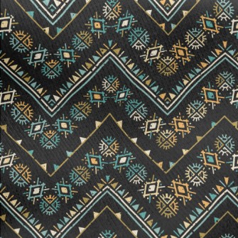 Geometric Patchwork Ethnic Jersey Backed Fleece