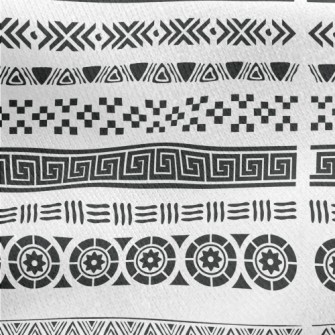 Black And White Geometric Ethn Jersey Backed Fleece