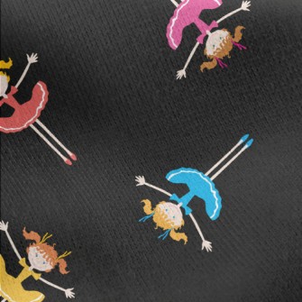 Lively Girl With Twin Ponytail Jersey Backed Fleece