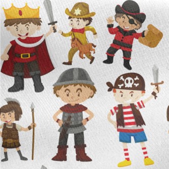 Classic Fairy Tale Characters Jersey Backed Fleece