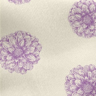 Soft Coil Flowers Jersey Backed Fleece