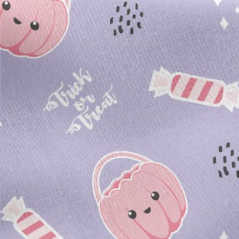 Cute Pumpkin Candy Bucket Jersey Backed Fleece