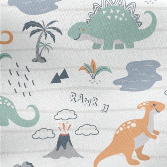 Passionate Dinosaur Island Jersey Backed Fleece
