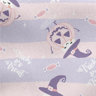 Trick Or Treat Pumpkin Ghost Jersey Backed Fleece