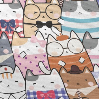 Cute Cartoon Cat Pongee