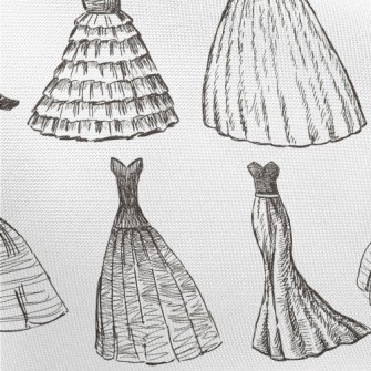 Hand Drawn Sketch Dress Pongee