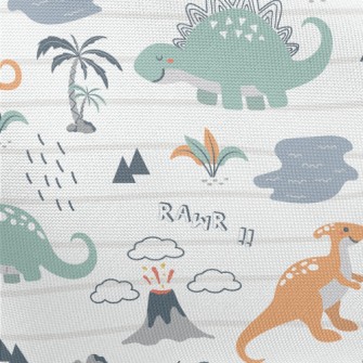 Passionate Dinosaur Island Pongee