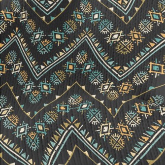 Geometric Patchwork Ethnic Stretch Jersey